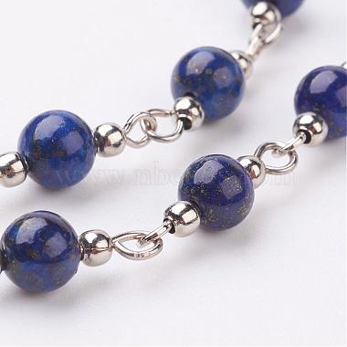 Deux colliers en forme de lapis lazuli à plusieurs niveaux(NJEW-JN01894-02)-2
