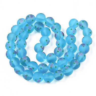 Handmade Frosted Lampwork Beads Strands(LAMP-N021-39B)-2
