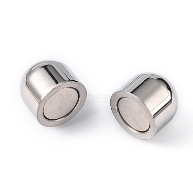 Smooth 304 Stainless Steel Magnetic Clasps with Glue-in Ends(STAS-H048-1)-3