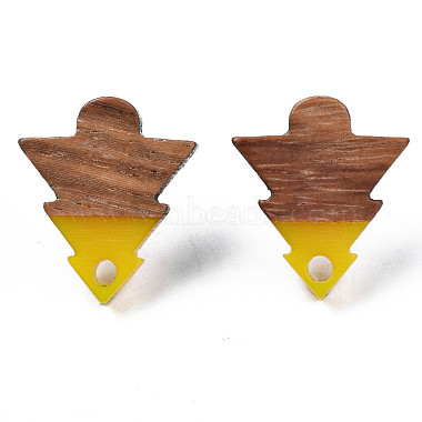 Accessoires de boucles d'oreilles en résine et bois de noyer(MAK-N032-024A)-4
