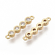 Brass Micro Pave Clear Cubic Zirconia Links connectors(X-ZIRC-T011-11G-NF)-2