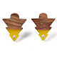 Accessoires de boucles d'oreilles en résine et bois de noyer(MAK-N032-024A)-4