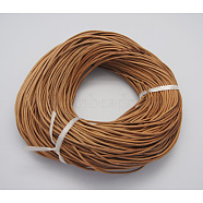 Cowhide Leather Cord, Leather Jewelry Cord, Peru, Size: about 1mm in diameter, about 109.36 yards(100m)/bundle(WL-H005-1)